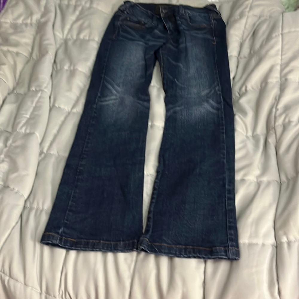dELiA*s Dark Wash Reese Flare Jeans Size 3/4P Short